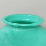 1970s Exquisited Handcrafted Green Vase by V.A.M. in Murano Glass. Made in