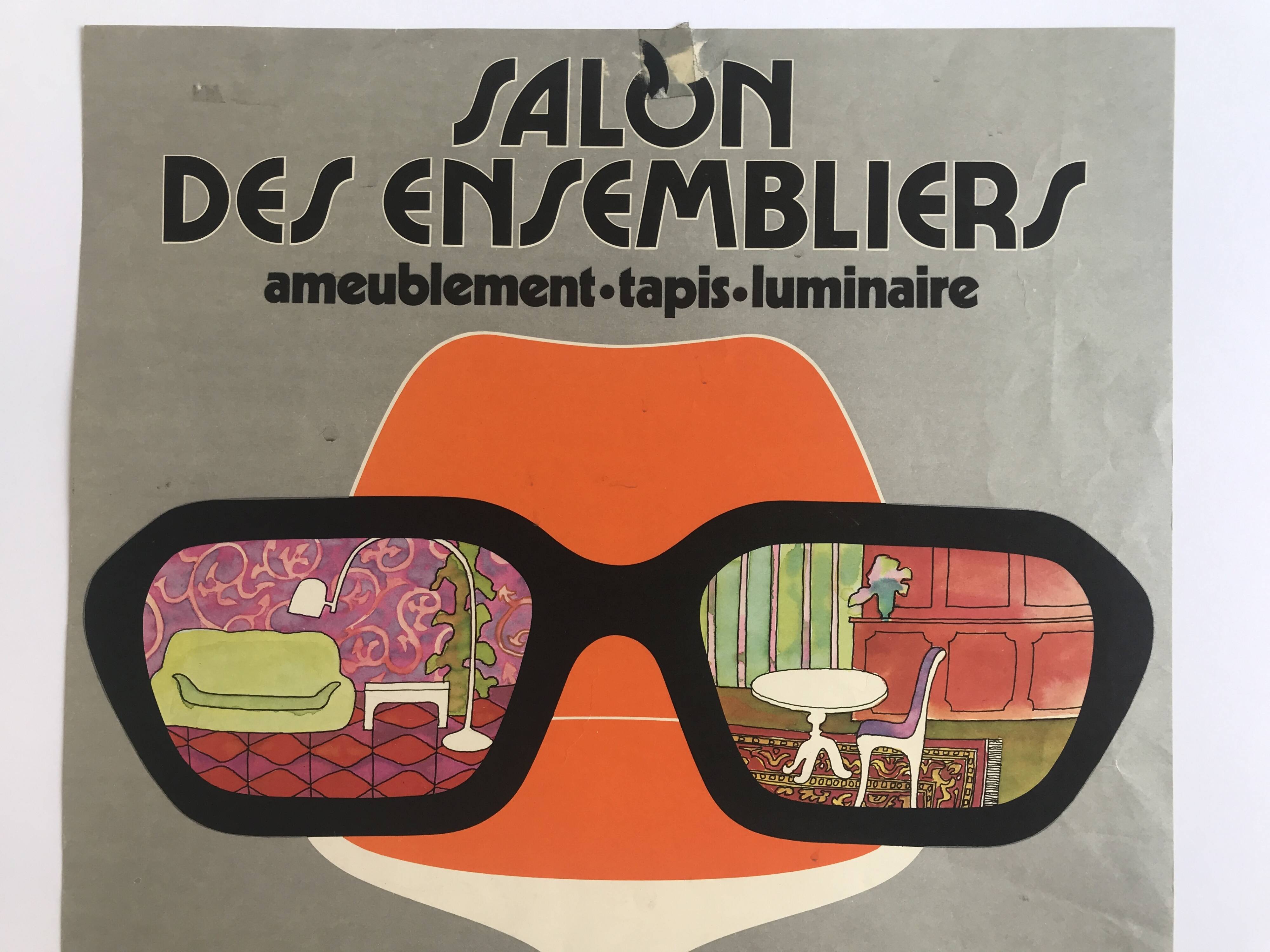 Original design poster of the Salon des assembliers / Foire de Paris, 1973