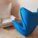 Bergere armchair wing back chair Italian design Years 50 60