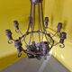 Classic Metal Candle Chandelier. 20th century