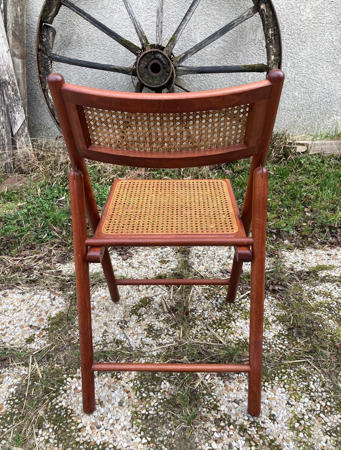 Pair of Italian folding chairs in vintage canning