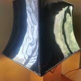 Vintage straw marquetry lamp