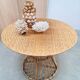 Vintage round dining set in rattan and bamboo "bohemian"