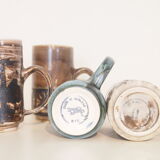 Set of 4 vintage mid century brutalist tea mugs by David Sharp