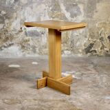 Series of 3 side tables in oak and pine