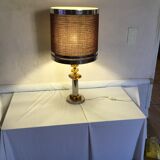 Chrome lamp and Plexiglas vintage amber design Raak