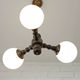 Wooden Sputnik Chandelier Vintage Pendant Lamp Rustic Hanging Light 1970's