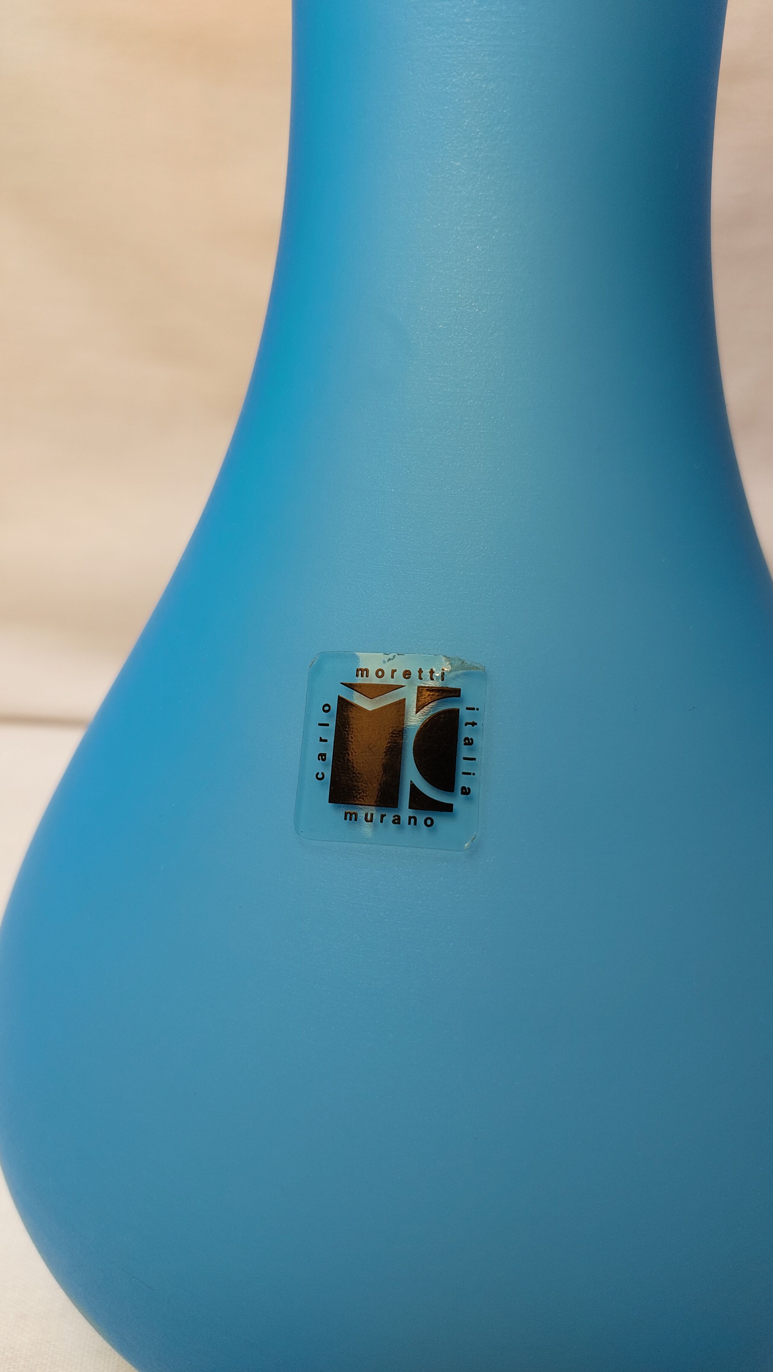 Murano Vase by Carlo Moretti - Florence Opaline sky blue - 70s