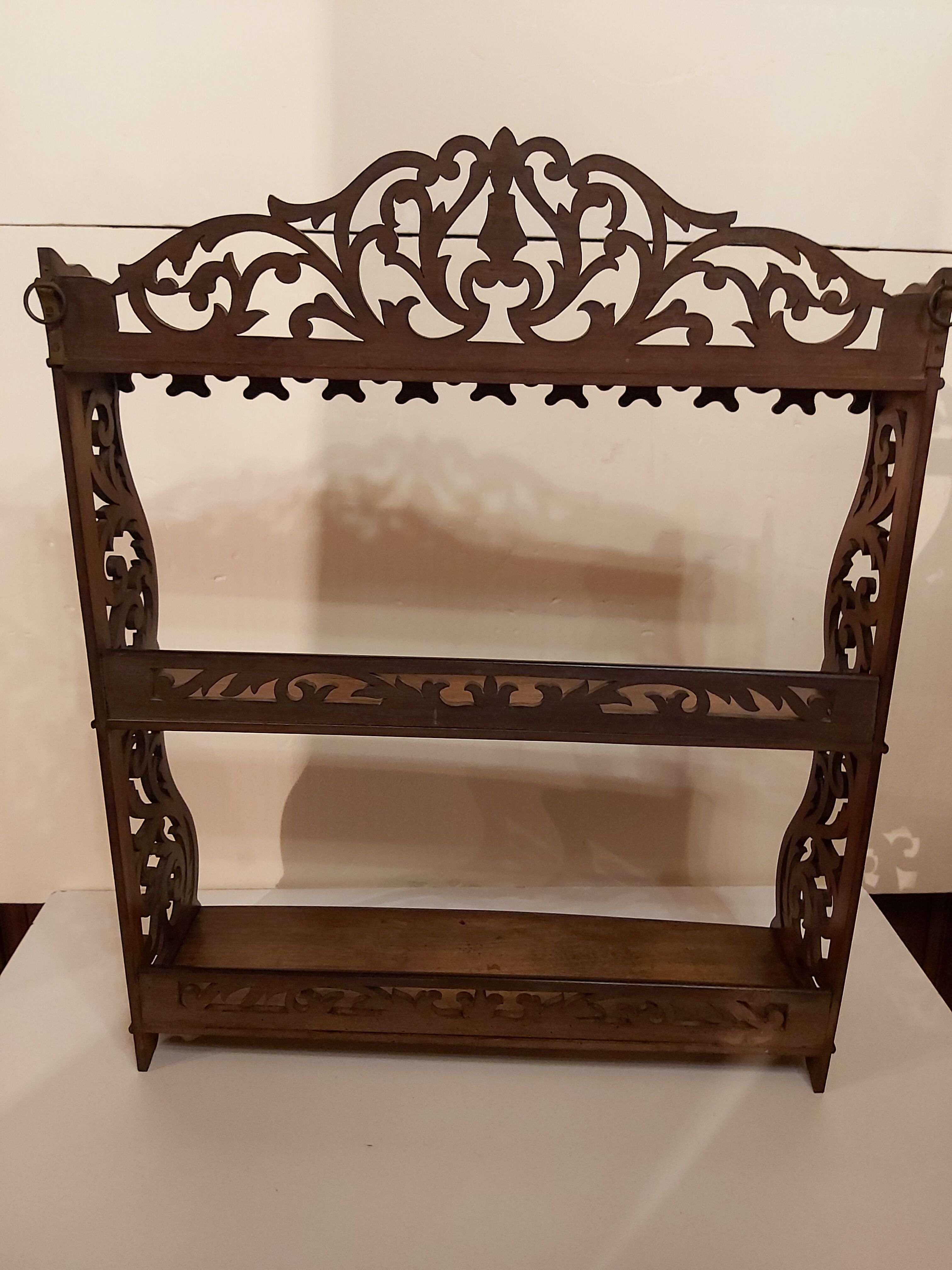 Openwork wall shelf walnut nineteenth