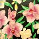 Vintage "orchid" tray in printed braided vegetable fiber & brass
