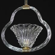 Charming Ercole Barovier Art Deco Chandelier, 'Bullicante' Glass Murano, 1940s
