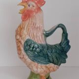 Vintage barbotine rooster pitcher