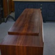 Art Deco rosewood sideboard with gilt door, attributed to Maison Dominique, 1940s