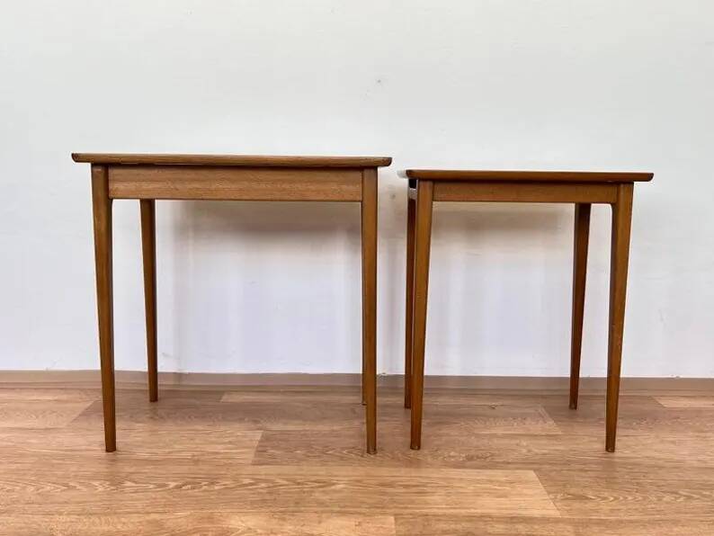 Set of two wood side/nesting tables - Germany, 1970s