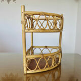 Rattan corner shelf 60s 70s