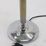 Lampe de table de banquier plaquée chrome Art déco des années 1930, Tchécoslovaquie