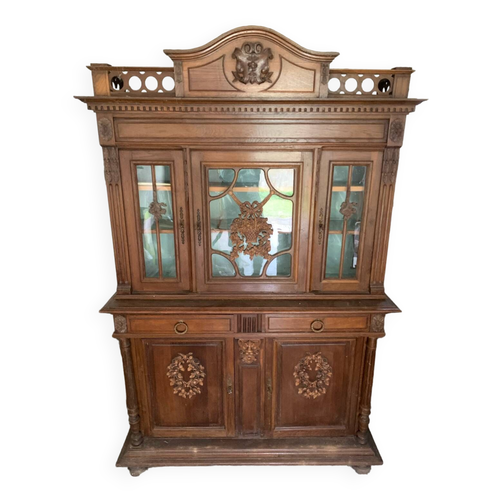 Superb Henri II style carved wooden sideboard, circa 1900