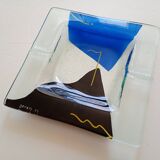 Cendrier en verre signé, 1990