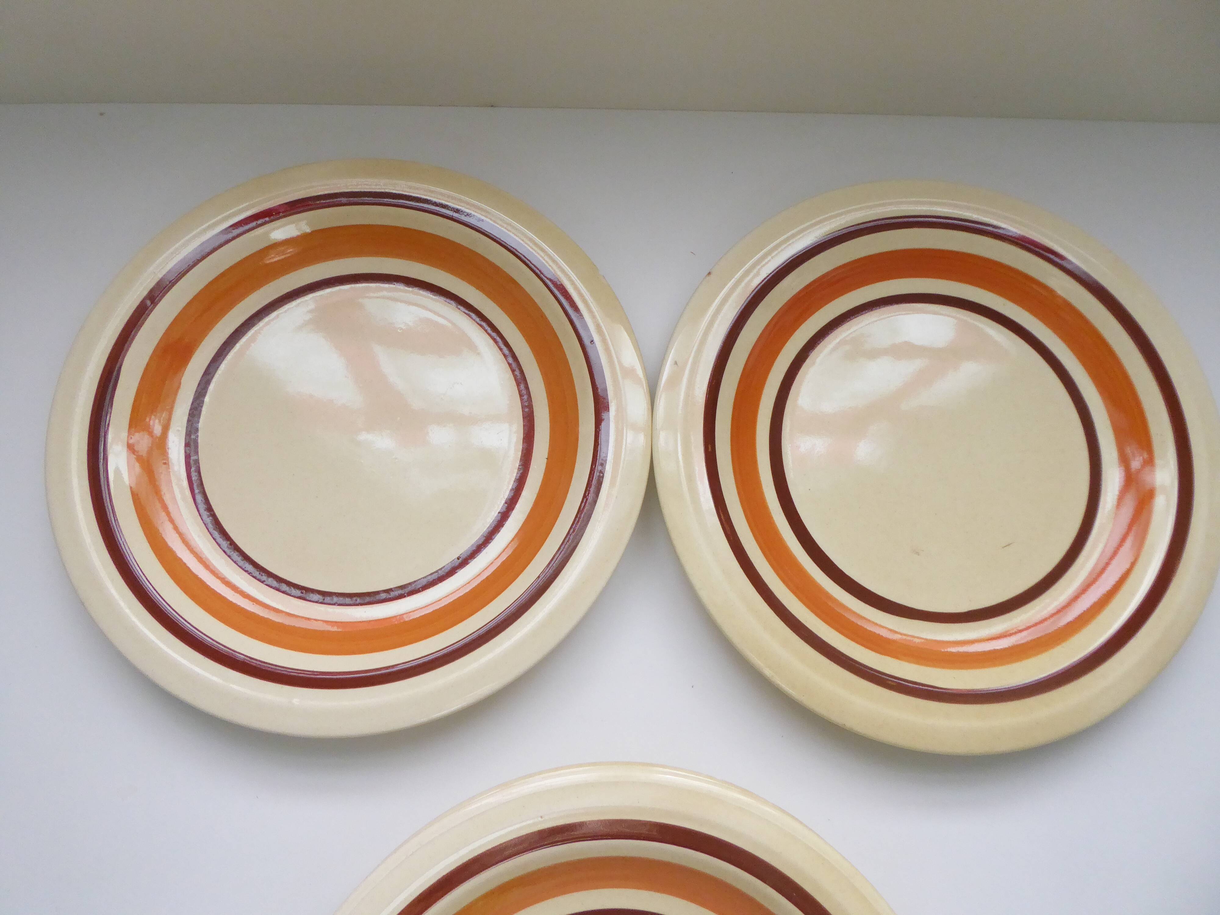 Set of 5 Vintage earthenware dinner plates