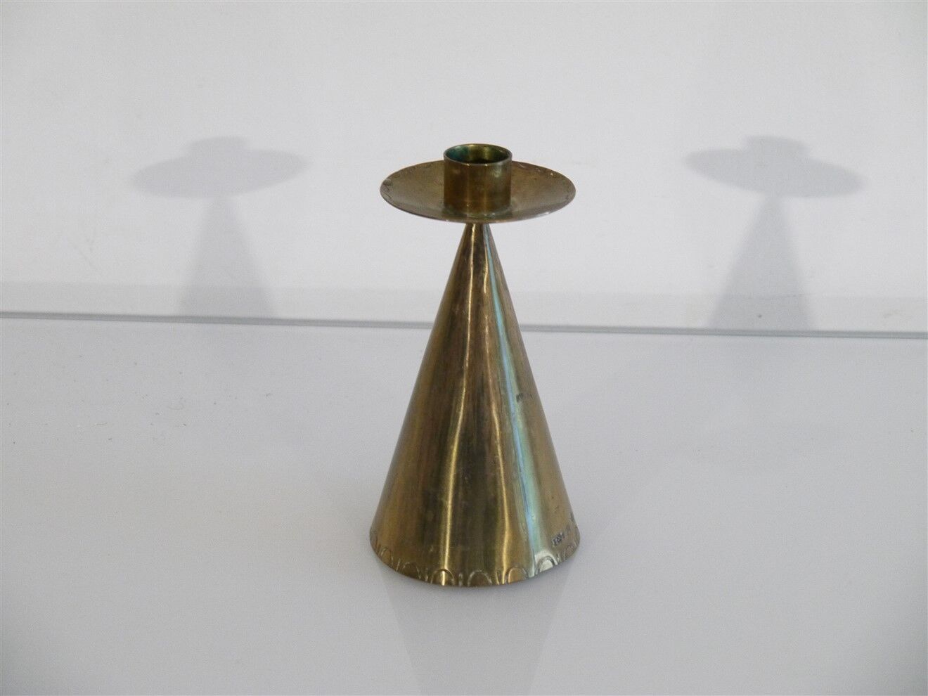 Vintage Scandinavian brass candle holder