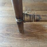 Vintage bamboo and fabric magazine rack