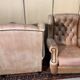 Pair of Chesterfield leather wingback armchairs