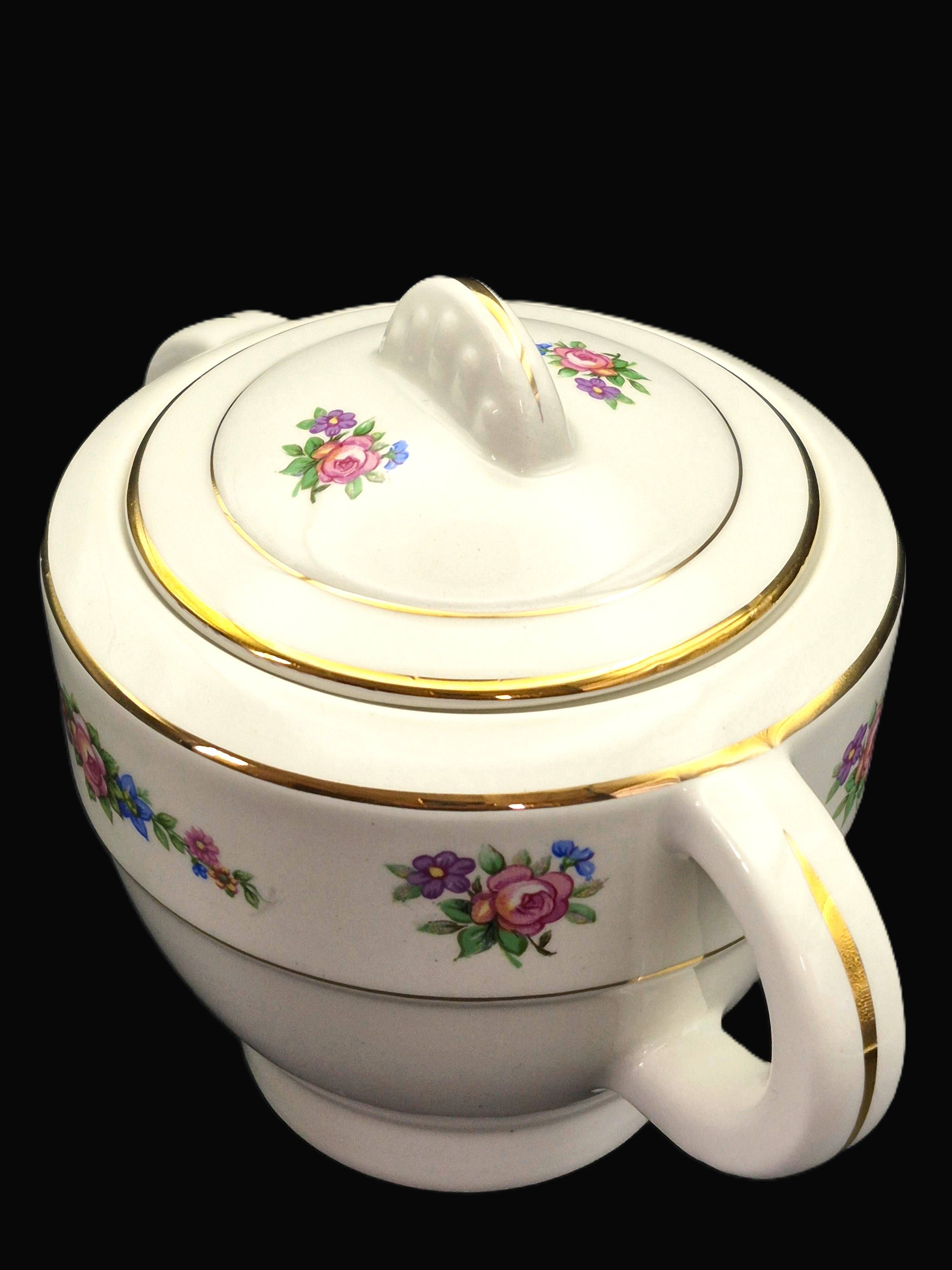 Antique sugar bowl Moulin des Loups Orchies "Angola" A748