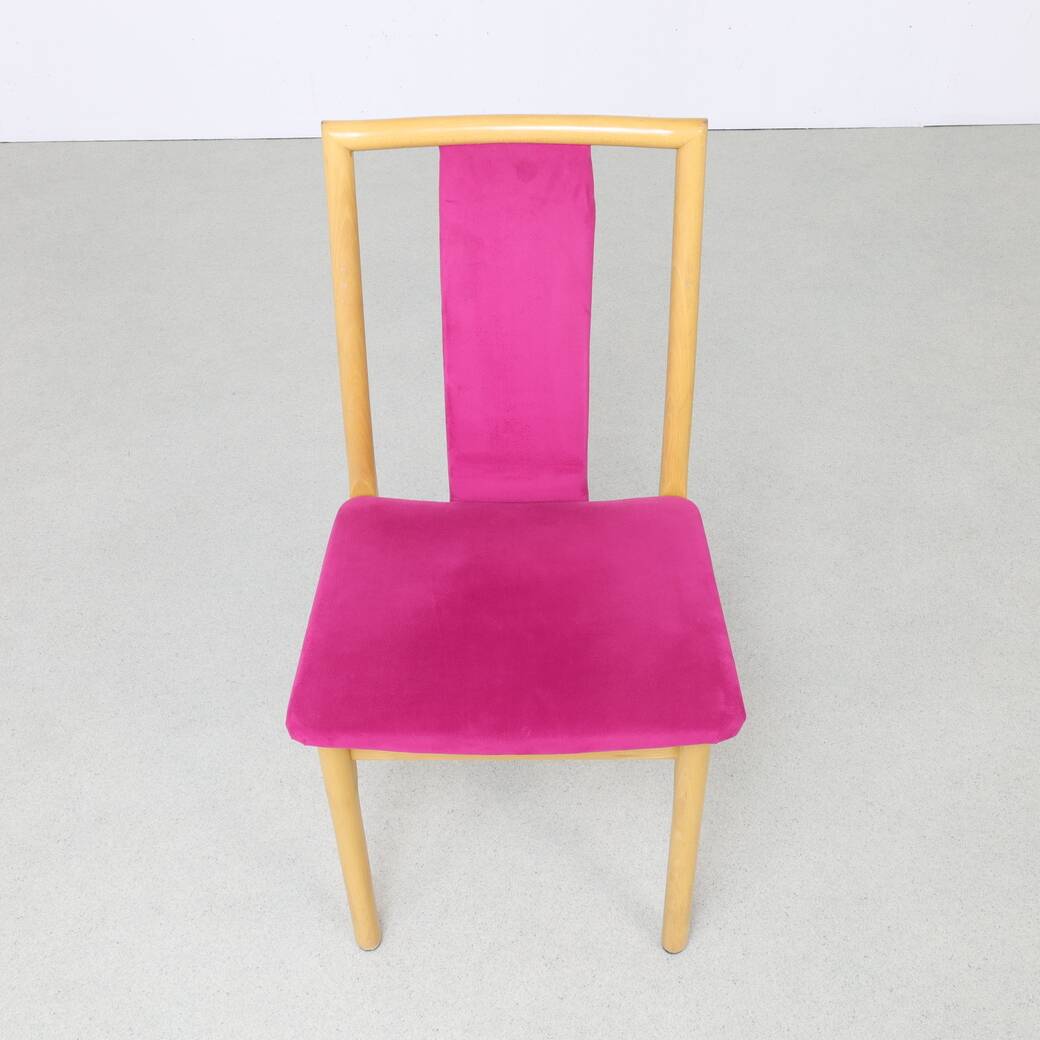 4x danish daning chair in velvet by k. høffer-larsen