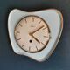Vintage ceramic clock silent wall pendulum "Exact golden blue"