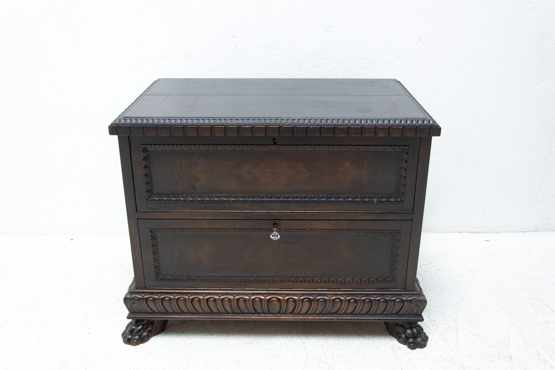 art deco walnut bar cabinet, 1930s