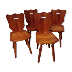 Lot de chaises vintage brutaliste
