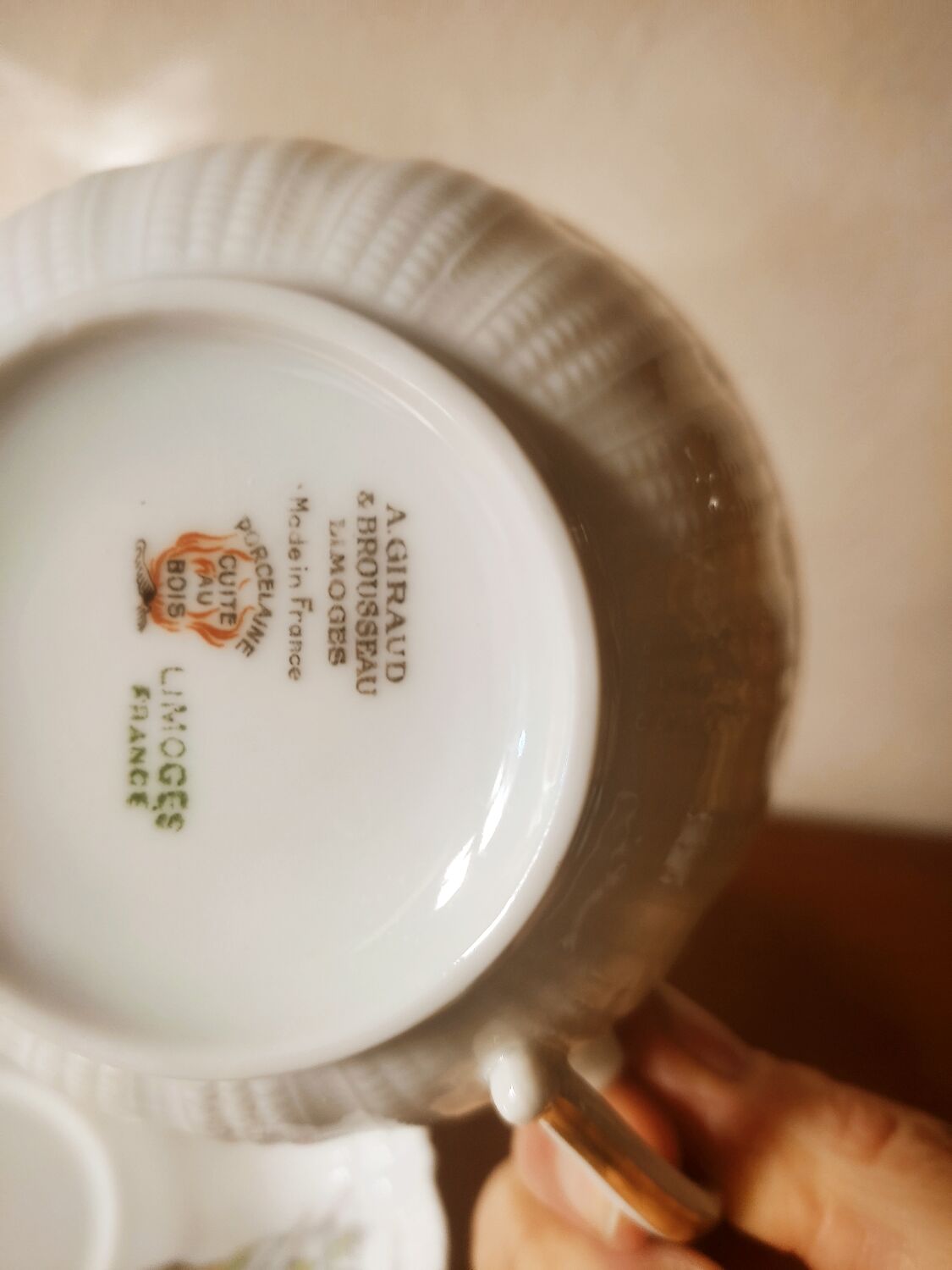 4 tea cups or chocolate in Limoges porcelain
