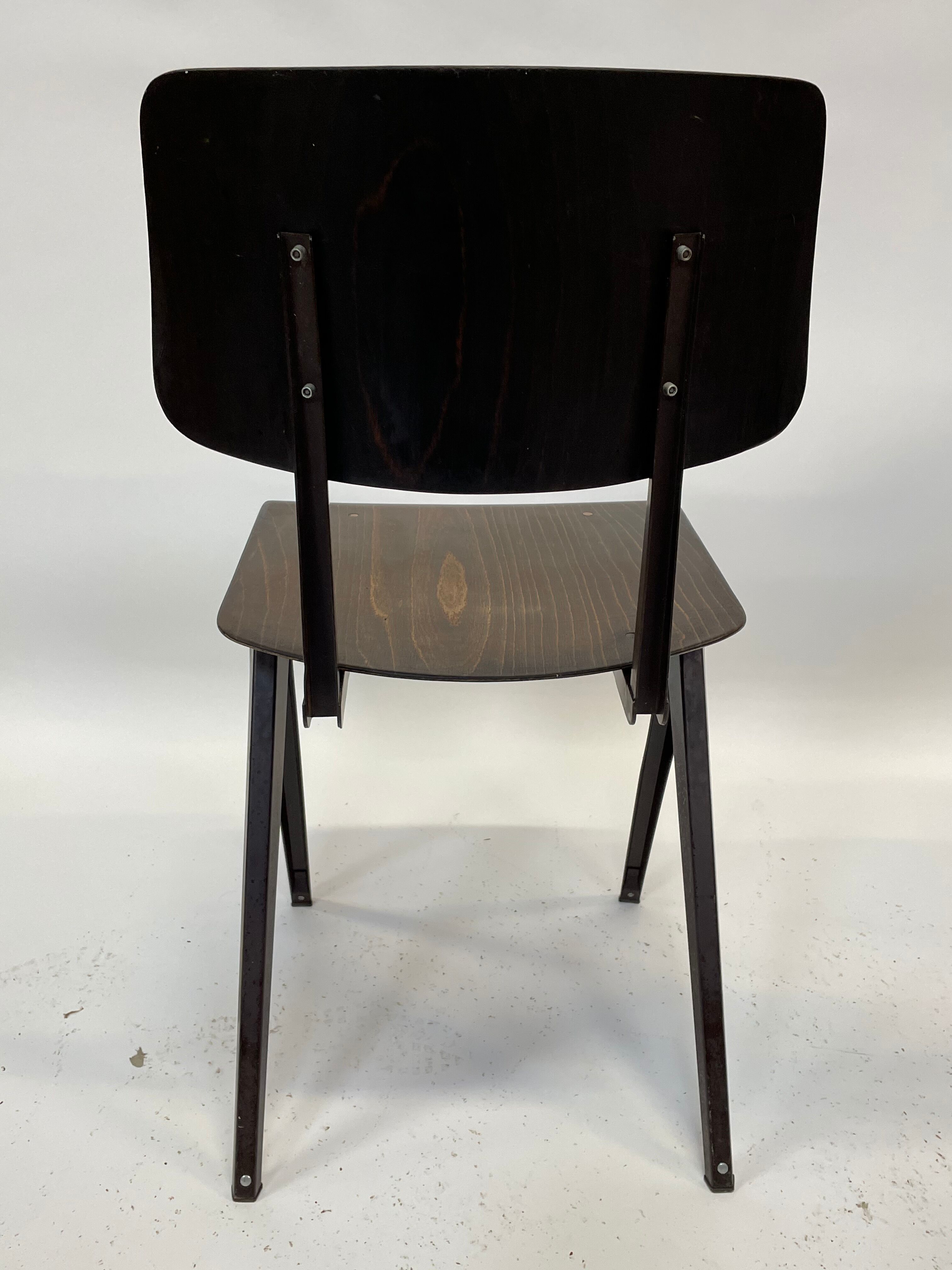 Lot de 4 chaises d’école vintage Galvanitas S16 Pays-Bas