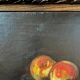 Tableau HST "Nature morte aux pêches" L. DesGuin 1907