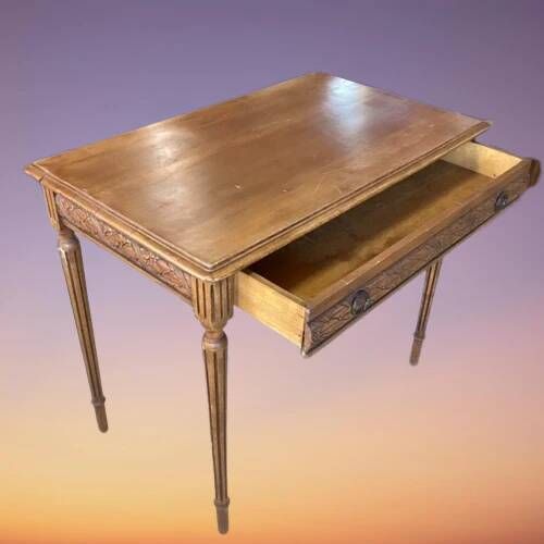 Table, bureau d'appoint sculpté, 1 tiroir