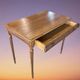 Table, bureau d'appoint sculpté, 1 tiroir