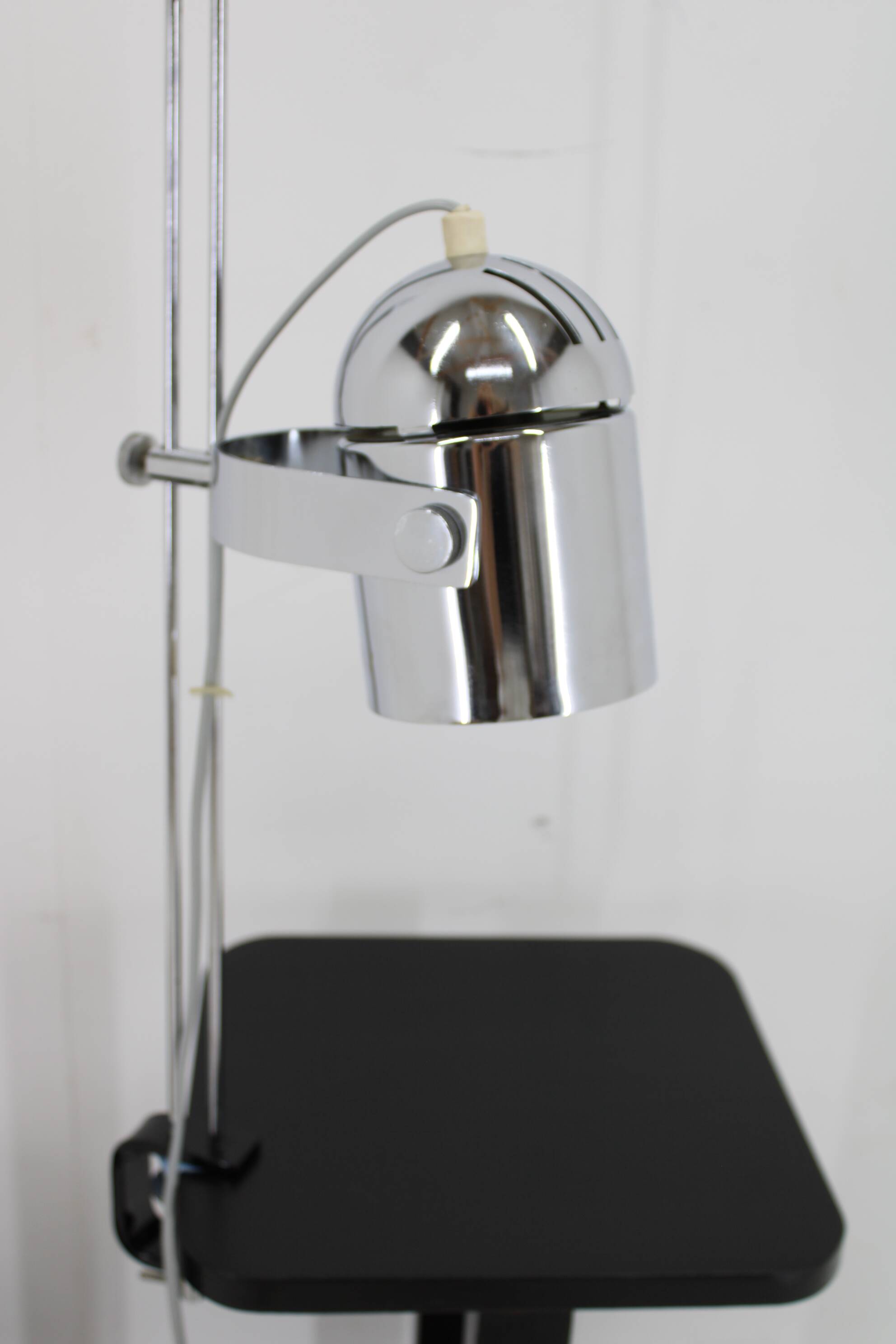 1970s Stanislav Indra Chrome Plated Table Lamp, Czechoslovakia