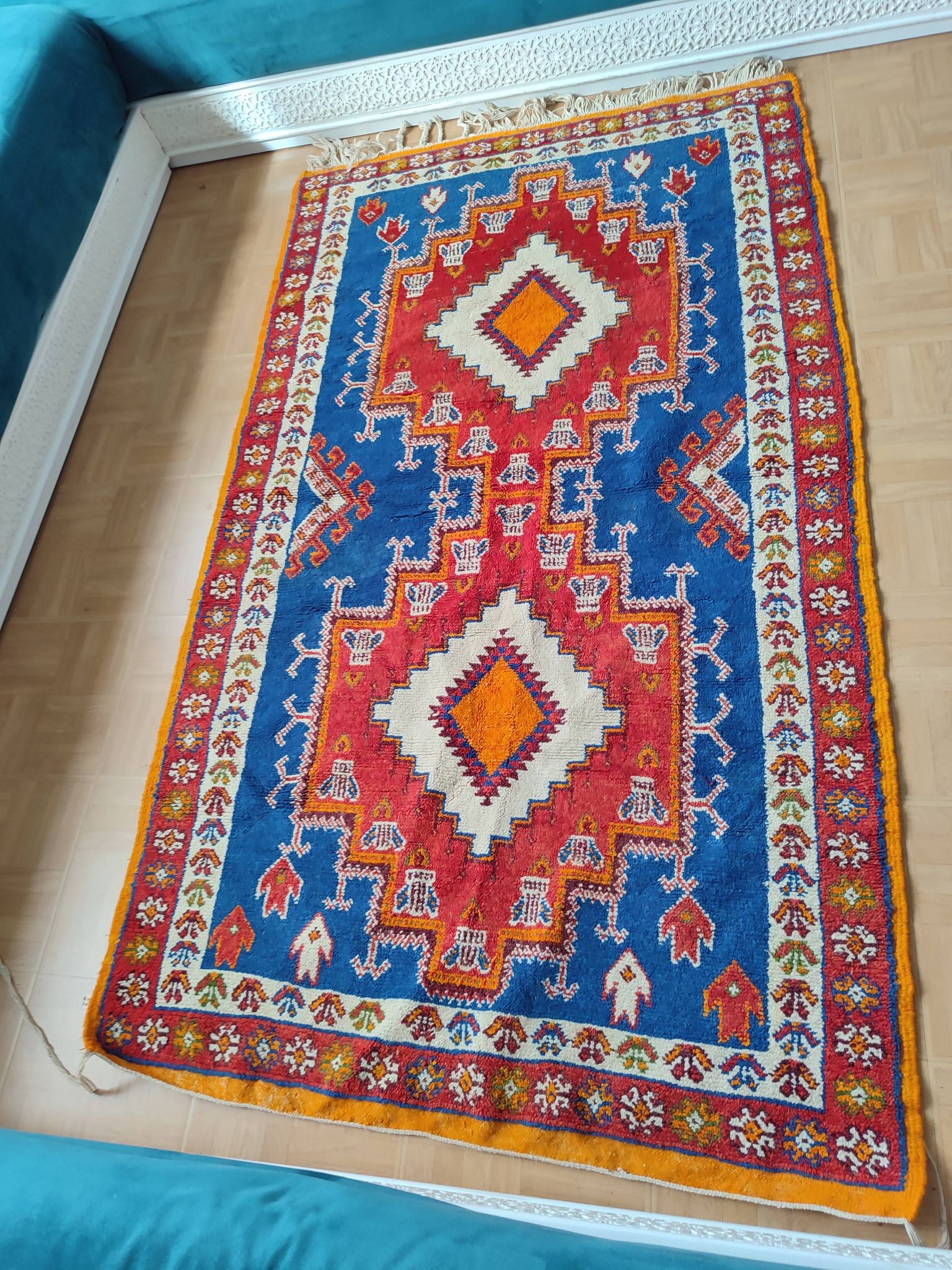Authentic Moroccan Berber rug – 100% wool – handmade – 220 × 120 cm