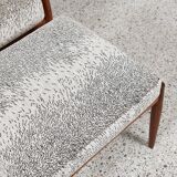 Midcentury Danish Paper Knife chair and ottoman in teak by Kai Kristiansen