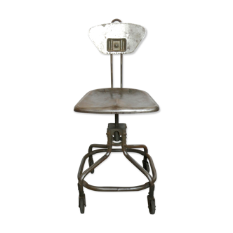 Chaise d'atelier Flambo M42 de Henri Lieber à roulettes