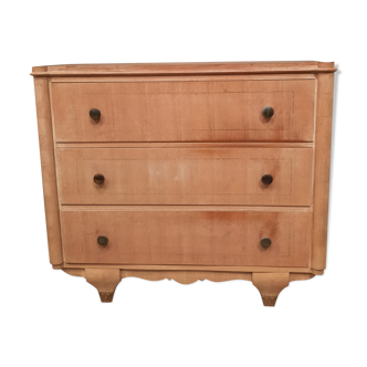 Vintage wooden chest of drawers with clear veneer
