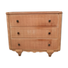 Vintage wooden chest of drawers with clear veneer