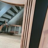 Raw wooden mirror, to be placed or hung.