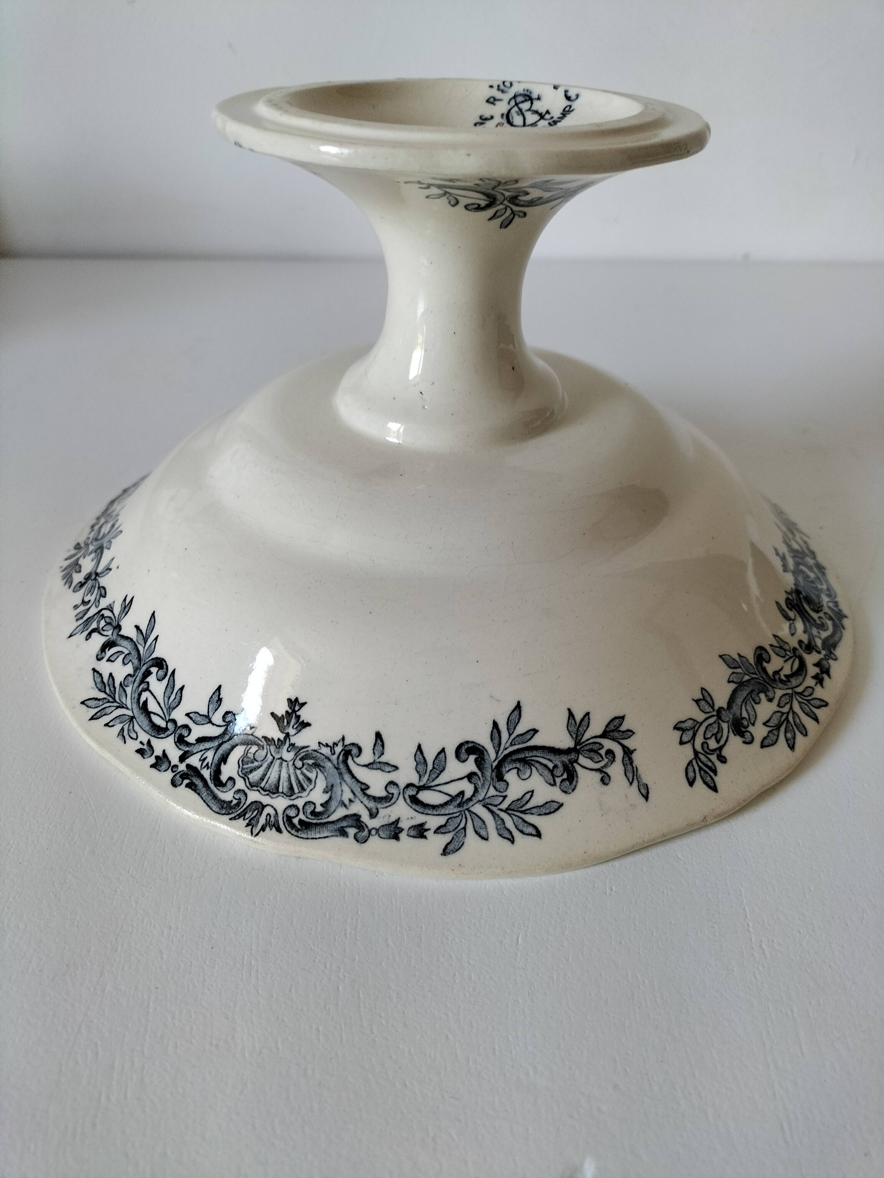 Compote dish on pedestal Longchamp, Régent model, period R. Charbonnier.