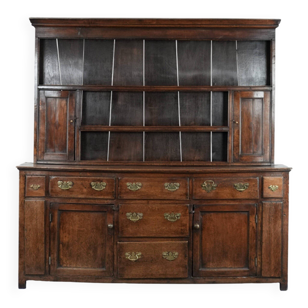 Grand cabinet de cuisine / commode en chêne antique anglais du XVIIIe siècle.