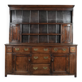 Grand cabinet de cuisine / commode en chêne antique anglais du XVIIIe siècle.