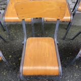 8 vintage industrial school chairs for communities mullca delagrave tube & wood french school chair
