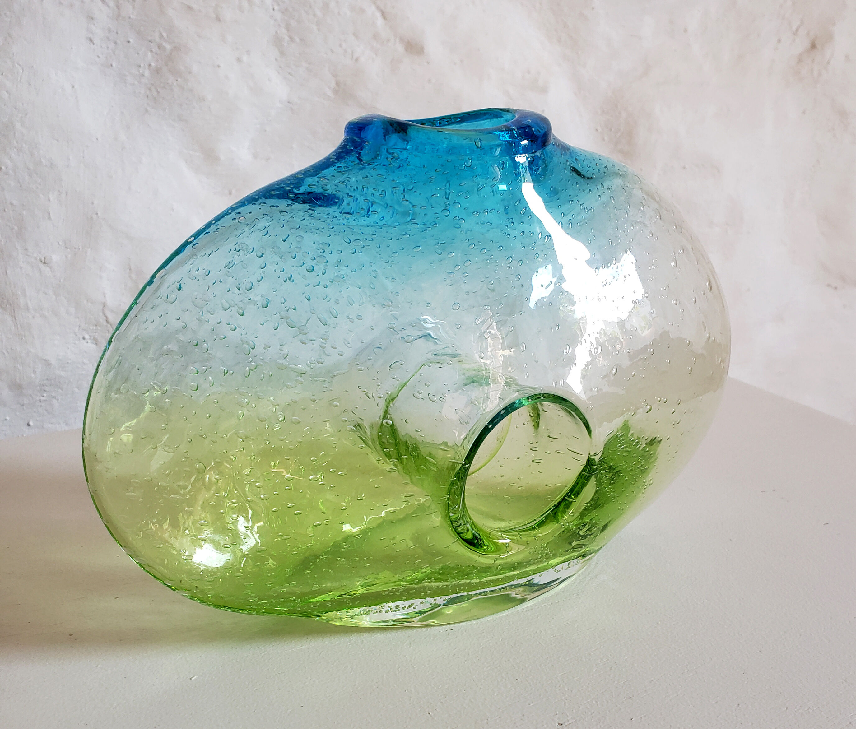 Green and blue Murano vase