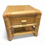 2 x Bamboo night stands / side tables / 1980s