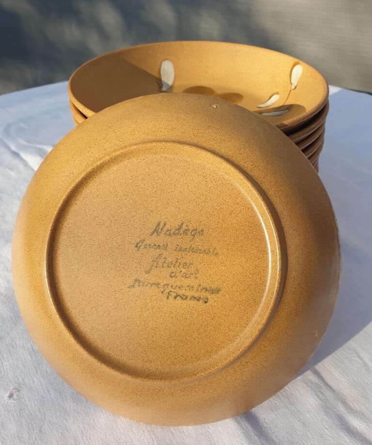 Set 12 hollow plates D20.5 Nadège 1970 Sarreguemines